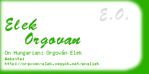 elek orgovan business card